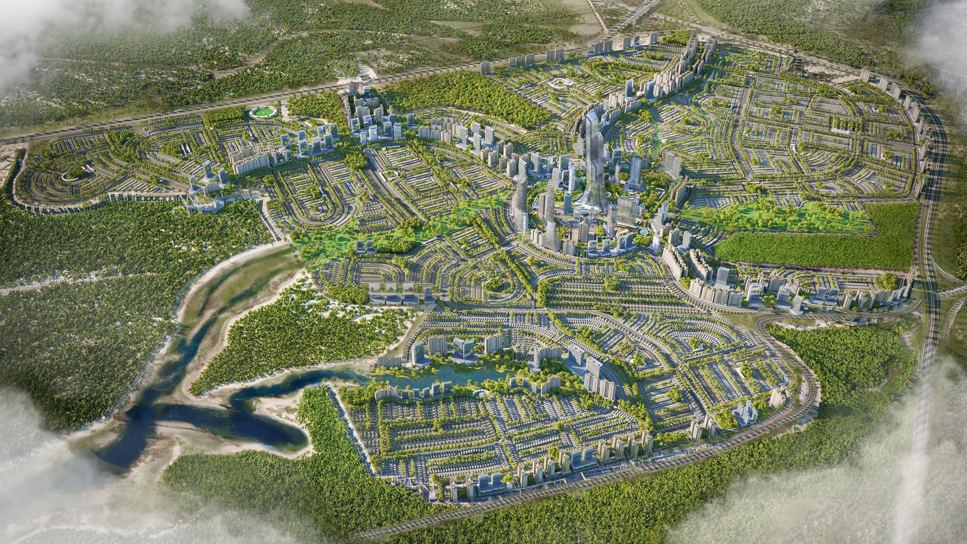 Estate Nama - Premium Real Estate Aerial View Daytime - Bahria Town Islamabad